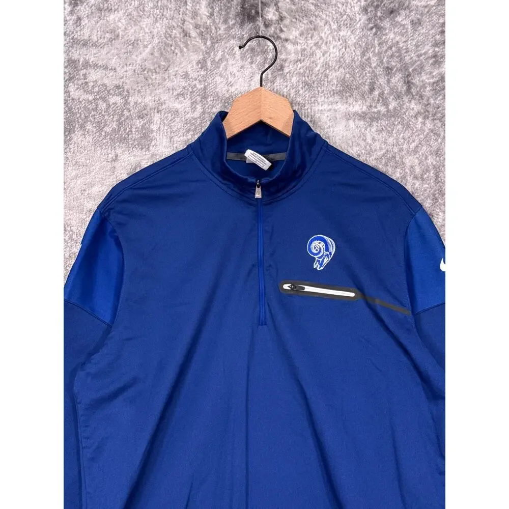 Nike Sweatshirt Large Mens Los Angeles Rams Thowback Retro Horns On Field